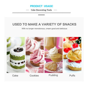 8Pcs Silicone Icing Piping 6 Stainless Steel Nozzles